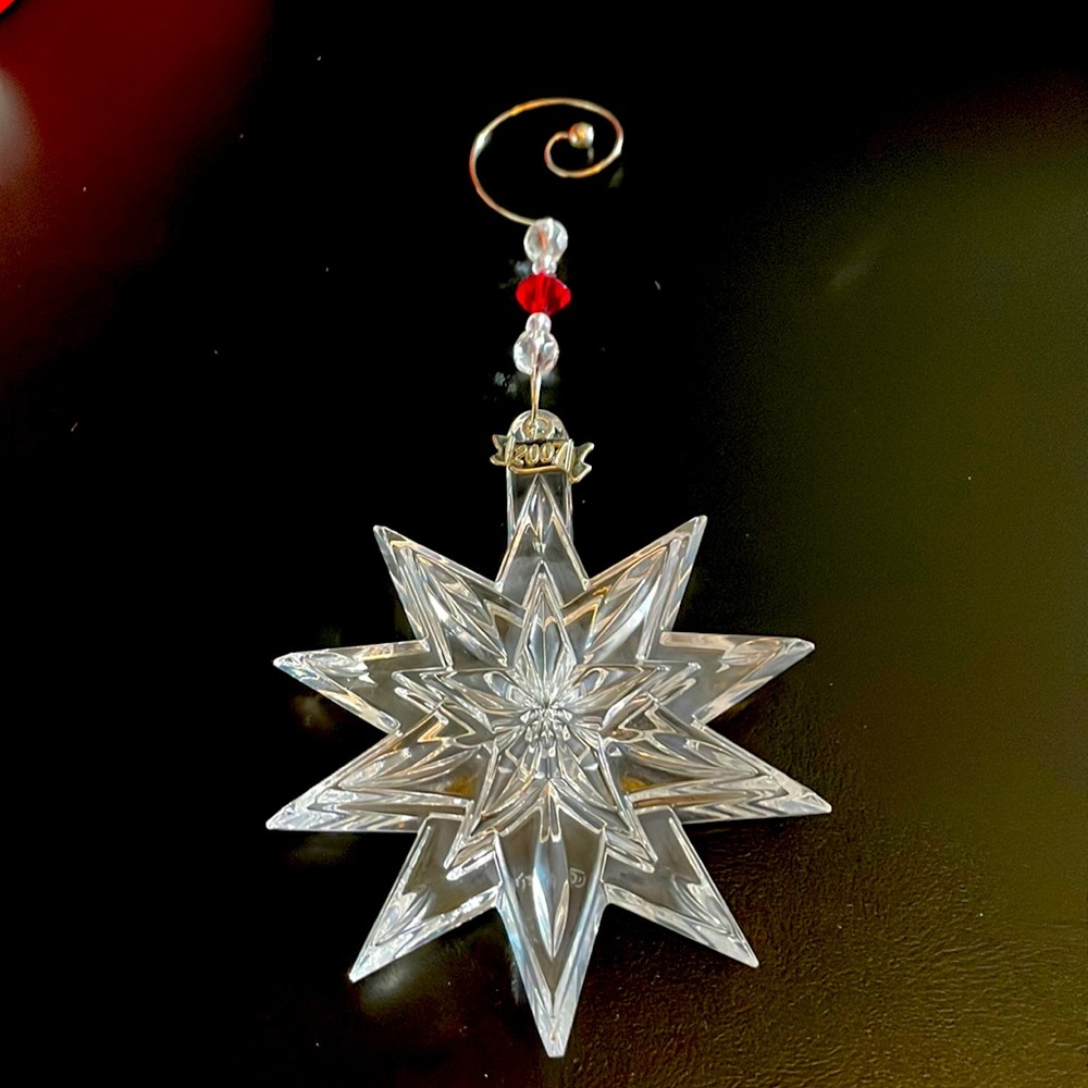 2007 Waterford Lead Crystal Snowstar Ornament with Hanger